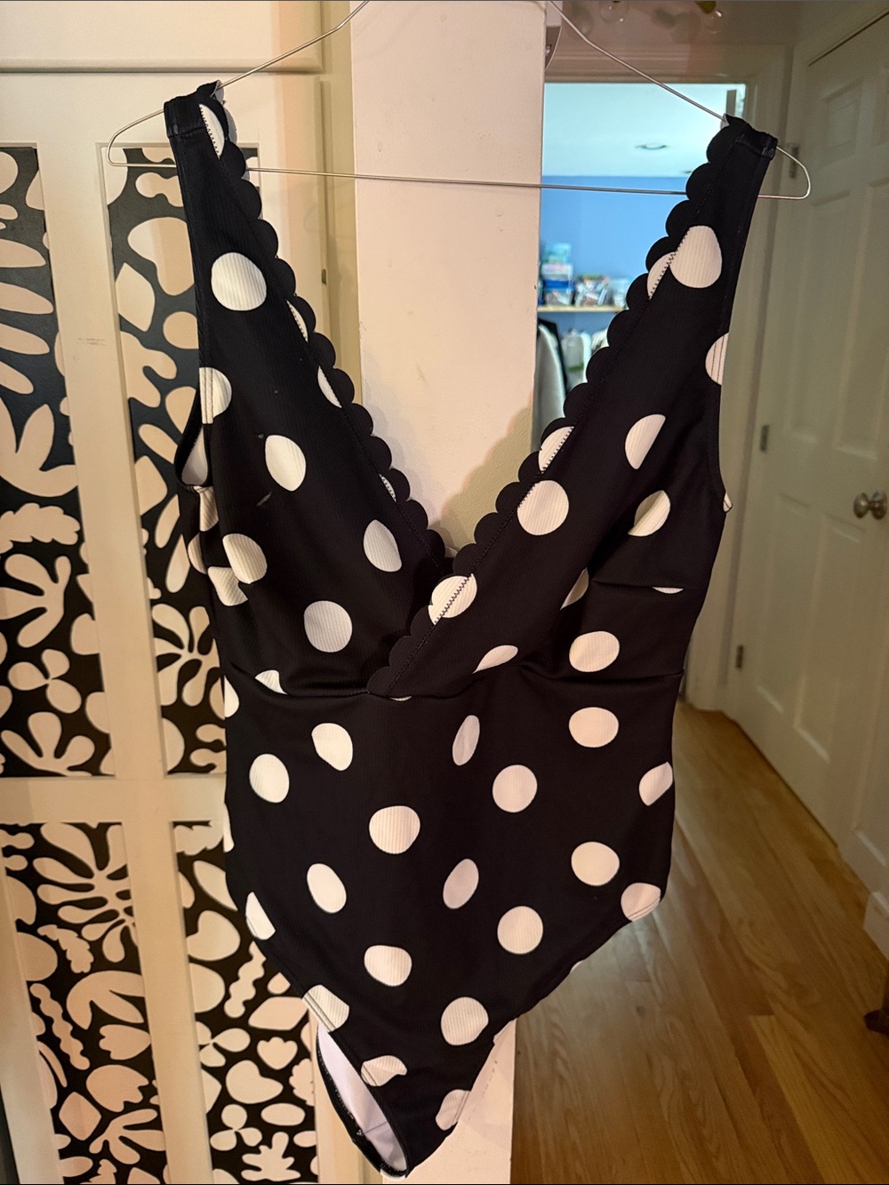 ASOS Black and White Polka Dot One-Piece Swimsuit